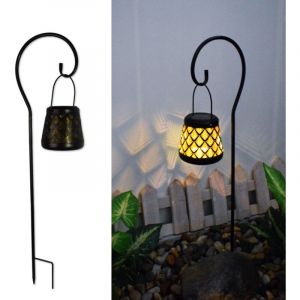 Lanterne solaire en fer forg&eacute; moderne, luminaire d&eacute;coratif d'ext&eacute;rieur, id&eacute;al pour un jardin, un mariage ou le nouvel an