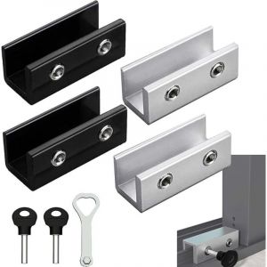 8 Pi&egrave;ces Serrures de Fen&ecirc;tre Coulissante , Verrou Porte Coulissante Fermeture Baie Coulissante, Verrou Baie Coulissante Bloque Porte Coulissante