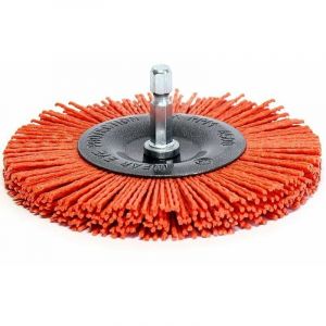Lucky-88 - Brosse poncage nettoyage Bois pour Visseuse/Perceuse. Brosse Circulaire 100mm en Nylon agressif &agrave; queue hexagonal 1/4 '(6.35 mm Carivent