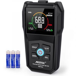 Testeur Humidité Bois Humidimètre Murs Détecteur d'Humidité Numérique sans Aiguille Hygromètre Alarme avec Batterie et Écran LCD pour Matériaux Bois