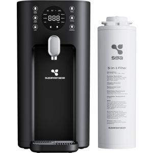 SusGreenable Fontaine &agrave; Eau Osmoseur Inverse 5 &Eacute;tapes Filtration Purificateur d&rsquo;Eau Filtre RO UV St&eacute;rilisation Chauffage Instantan&eacute; Design Compact