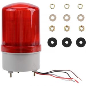 Dioche Gyrophare LED 3W Rouge Ampoule d'éclairage d'avertissement d'urgence LED rouge, lampe à balise rotative, AC220V, 1 pièce Convient pour dans