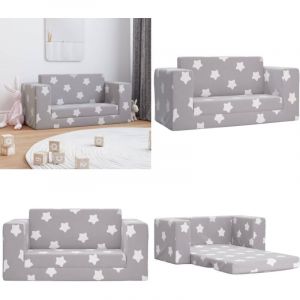 Vidaxl - Canap&eacute;-lit enfant 2 places gris clair &eacute;toiles peluche douce - Canap&eacute; Enfant - Canap&eacute; Lit Enfant - Mobilier B&eacute;b&eacute; - Meubles Enfant - Fauteuil