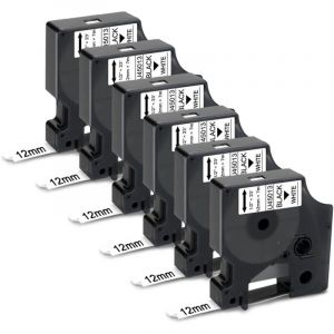 6x Ruban pour &Eacute;tiqueteuse Compatible pour Dymo D1 45013 S0720530 45013s Rubans d'&eacute;tiquettes pour Dymo LabelManager 160 100 150 120P 200 280 220P ,