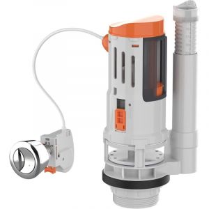 M20522, M&eacute;canisme Universel WC comprenant 2 Boutons de Chasse d'Eau, Se Vide Rapidement Et &Eacute;conomise l'Eau, Facile &agrave; Installer, Gris