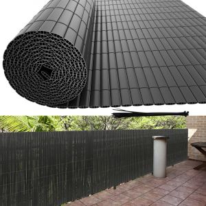SWANEW Canisse en PVC Canisse PVC pour jardin balcon terrasse. Balcon cl&ocirc;ture brise-vent Gris 160 x 800cm