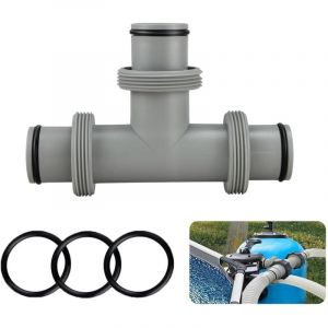 Raccord de Tuyau en T Piscine 38mm,Raccord en T pour Piscine,Connecteur de Tuyau de Piscine pour Tuyau de &Oslash; 38mm,Kit de raccordement pour piscine