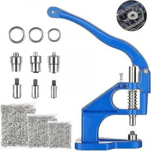 Presse à œillets Professionnelle Presse à œillets Presse à Rivets Presse à Bouton-Pression avec 1500 œillets (diamètre intérieur 6 mm, 10 mm, 12 mm)