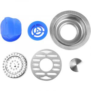 Siphon de sol de salle de bain en acier inoxydable, grille d'&eacute;vacuation des eaux us&eacute;es (L)