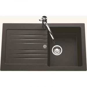 &Eacute;vier r&eacute;sine noir mouchet&eacute; BRIVA 1 bac 1 &eacute;gouttoir