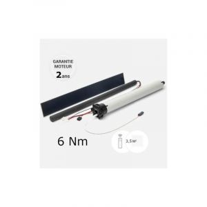 Kit Moteur solaire 6 NM de volet roulant pour tablier de 3,5 M² maximum (axe ZF 54 MM)