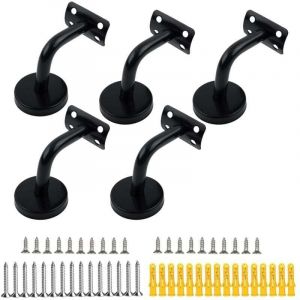 Support de Main Courante,5PCS Acier Inoxydable Supports de Rampe Main Courante Supports Muraux,Utilis&eacute; pour le Support d'escalier de Main Courante