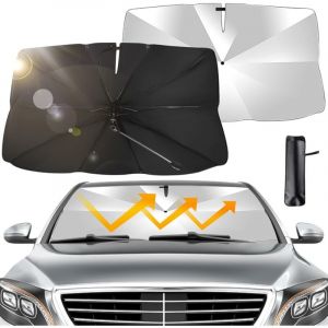 Pare Soleil Voiture Pare Brise Avant,Pare-Soleil Voiture,145 79CM Pare Soleil Parapluie pour Voiture AVCE 360&deg; Tourner Poign&eacute;e,Pare Soleil pour