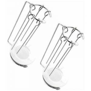 Lot de 2 brochettes de barbecue en acier inoxydable avec support suspendu