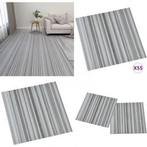 Vidaxl - Dalles de plancher autoadhésives 55 pcs pvc 5,11 m² gris clair - Carrelage Pvc - Dallettes De Sol - Planchers Adhésifs - Revêtement De Sol