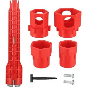 Cl&eacute; de robinet 14 en 1, cl&eacute; d'&eacute;vier, outil d'installation de plomberie d'&eacute;vier, outil de cl&eacute; polyvalente pour &eacute;vier/salle de bain