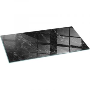 Plaque de sol sous po&ecirc;le &agrave; bois en verre tremp&eacute; protection thermique du plancher Motif marbr&eacute; &eacute;l&eacute;gant 125x50 cm