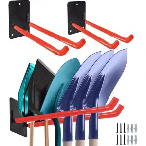 Crochets muraux robustes pour garage, lot de 2 crochets pour &eacute;chelle, support pour pelle pour outils de jardin, chaise pliante, porte-skis, rangement