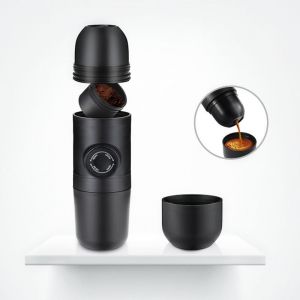Cafetière portative, cafetière manuelle de 70 ml, mini cafetière à café moulu, portable, machine à expresso Cafetière manuelle, pour campar randonnée
