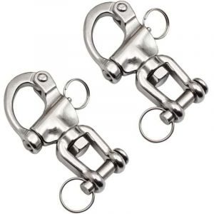 Mousqueton Pivotant &agrave; Emerillon 2 Pi&egrave;ces Manille INOX Maillons Rapides en Acier Inoxydable 316 Mousqueton INOX Marine Crochet Attelage Crochet &agrave;