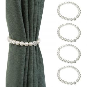 CCYKXA Embrasses Rideaux Magn&eacute;tiques, 4 pi&egrave;ces Embrasses Rideaux Magn&eacute;tiques Clips Rideau Support Rideau Arri&egrave;re Corde Boucles Embrasses Rideau