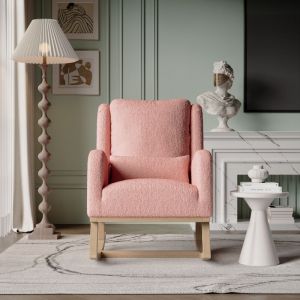 Fauteuil d'allaitement avec Coussin, Fauteuil &agrave; Bascul de avec poches, Rocking Chair Interieur Exterieur Chaise Allaitement Chambre Bebe Chaise a
