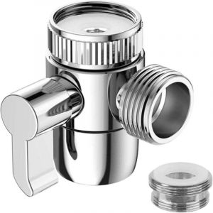 Valve Inverseur de Douche 3 Voies Robinet Inverseur Diverter M22 x M24 Rechange Adaptateur De Douche Robinet Valve pour Cuisine ou Salle de Bain