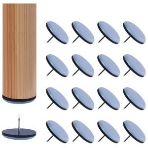 Patins en téflon, 26 pièces Patins en téflon Ø 25 mm Patins de meubles en téflon, patins de meubles professionnels planeurs planeurs avec clous,