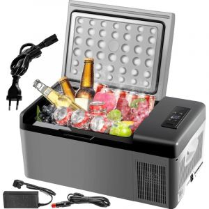 Glaci&egrave;re Cong&eacute;lateur Voiture Portable 15 L Mini R&eacute;frig&eacute;rateur &Eacute;lectrique 45 W Frigo 12/24V CC Petit Frigidaire 100-240 AC Coque Plastique ABS -20℃