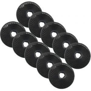vhbw 10x Filtres &agrave; charbon actif compatible avec Sauter GL708X1, GS603N1, GS603N, GS608X, GS603N2, GS602B, GL708X2, GS602B2, GS602B1 hotte aspirante