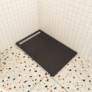 Océan Receveur de douche à poser L.140 x l.80cm antidérapant noir anthracite