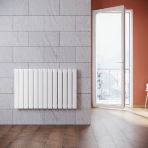 Sonni - Radiateur eau chaude en acier Conception murale Vertical Tube plat Radiateur chauffage central 630x1004mm Panneau Double Blanc (1258W)