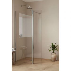 SOULHOME Paroi de douche fixe + pivotante 180&deg; - Transparent - Verre 8 mm anticalcaire - Chrome - Largeur 100cm (60+40) - H 200 cm