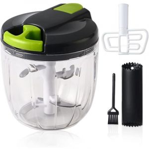 Coupe-oignons manuel, hachoir &agrave; oignons de 900 ml avec 5 lames en acier inoxydable et m&eacute;langeur manuel, coupe-l&eacute;gumes manuel, hachoir &agrave; oignons pour