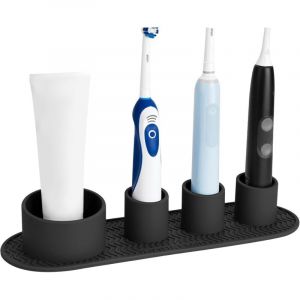 Porte Brosse &agrave; Dents Antid&eacute;rapant, Support Brosse a Dent &agrave; 4 Emplacements, Rangement Brosse a Dent, Rangement Brosse a Dent Electrique Peut Stocker