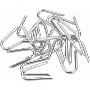 140 Pièces Crampons en Acier Galvanisé Crampillons pour Cloture Crampillon Grillage 1.2 1.9cm Clou de Clôture en Forme de U Agrafes pour Clôture
