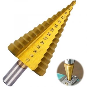 Foret Etage，Foret Etage Metal，Foret Metal，Fraiseuse A Metaux，Fraise Bois，4-42 Mm，M&egrave;Ches Coniques Hss，Convient Pour Le Bois, Le Plastique, Le M&eacute;Tal