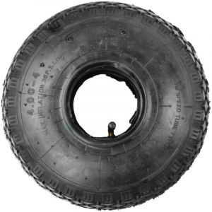 Garronda Kit pneu 4.00&ndash;4 avec chambre &agrave; air, 2PR &Oslash; 275 mm valve auto &ndash; rechange pour roue de chariot, brouette et diable, montage rapide GD-0164, Noir