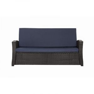 Coussins de canap&eacute; meubles de jardin en r&eacute;sine tress&eacute;e Bleu, Coussins balan&ccedil;oire d'ext&eacute;rieur 160x60x50cm Coussin de banc de jardin 3 places -Slim