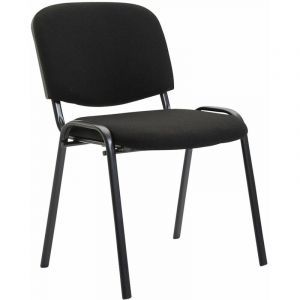 Chaise de visiteur id&eacute;ale pour la salle d'attente empilable en diff&eacute;rentes couleurs tissu colore : NOIR