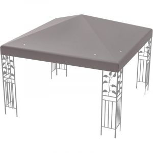 GOPLUS Toile de Rechange pour Tonnelle 3x3m, Toit de Remplacement Pliable pour Pavillon de Jardin, Auvent de Rechange Imperm&eacute;able en Polyester (Gris)