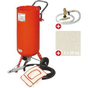 Mw Tools - Sableuse mobile pro 75L + kit bicarbonate de soudage et 50kg d'abrasifs CAT02010PACK2