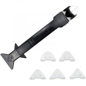 Csparkv - Joint silicone joint 5 en 1 grattoir, enleve joints silicone,outil joint silicone,kit de Lisseur de joints Silicone grattoir &agrave; coulis avec