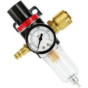 Filtre &agrave; air Compresseur, 1/4" Kit d'outils de Pi&egrave;ge de S&eacute;parateur d'eau de Filtre de Compresseur d'air avec la Mesure de R&eacute;gulateur