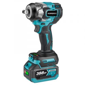 Onevan - 700 N.m Clé à Chocs Sans Fil Brushless, 1/2 ' Boulonneuse a Choc Electrique avec Deux Batterie, Visseuse à Choc avec 1 Douilles pour la