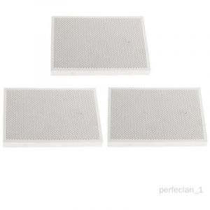 (Blanc)Brique r&eacute;fractaire 3 pi&egrave;ces - C&eacute;ramique - 13,6x9,7x1,2 cm - Blanc