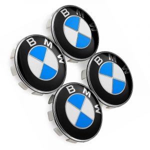 Enjoliveur de roue de voiture 4 pièces, roues avec logo Bmw, insigne de jante avec logo de jante centrale 68 mm
