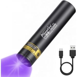 SV57 3W Petit Lampe Torche UV LED 365nm Rechargeable Lampe Ultraviolet Lumiere Noire D&eacute;tecteur Mini D'urine pour Resine, Fluoresceine, Min&eacute;raux avec