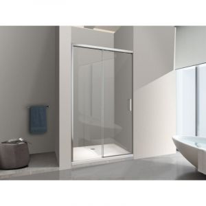 NALA - Porte de douche pour installation en niche avec fermeture douce Soft Close H 200, cadre en chrome 8 mm Cm 120 (117-120)