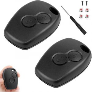 2 pi&egrave;ces Coque de cl&eacute;，Voiture T&eacute;l&eacute;commande，4 Switchs et 1 Tournevis，Compatible pour Renault Twingo Kangoo Clio Modus Boitier Cl&eacute; Twingo 2 Trafic